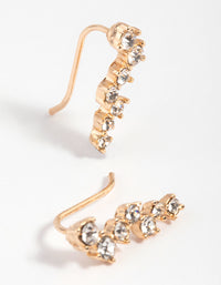 Gold Diamante Crawler Jacket Earrings - link has visual effect only