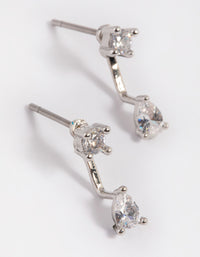 Rhodium Cubic Zirconia Teardrop Jacket Earrings - link has visual effect only