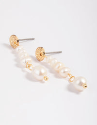 Gold Plated Freshwater Pearl Drop Earrings - link has visual effect only