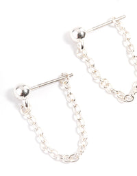 Silver Ball & Chain Jacket Earrings - link has visual effect only