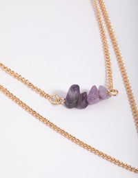 Amethyst Chip Layered Necklace - link has visual effect only