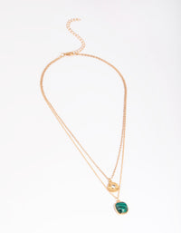 Gold Disc Layered Necklace - link has visual effect only