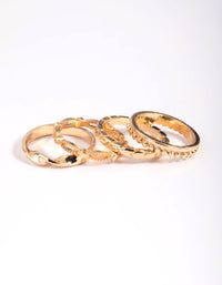 Gold Textured Ring Stack 4-Pack - link has visual effect only