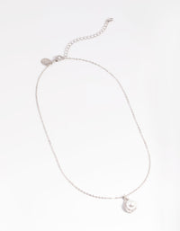 Silver Pearl & Cubic Zirconia Pendant Necklace - link has visual effect only