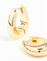 Gold Plated Chunky Oval Huggie Hoop Earrings - link has visual effect only