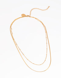 Gold Plated Stainless Steel Mixed Chain Layered Necklace - link has visual effect only