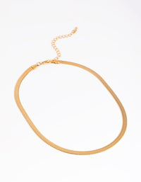 Waterproof Gold Plated Stainless Steel Herringbone Necklace - link has visual effect only