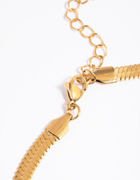 Waterproof Gold Plated Stainless Steel Herringbone Necklace - link has visual effect only