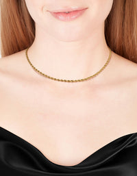 Waterproof Gold Plated Stainless Steel Twisted Chain Necklace - link has visual effect only