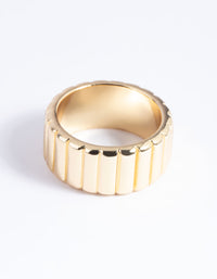 Gold Plated Textured Band Ring - link has visual effect only