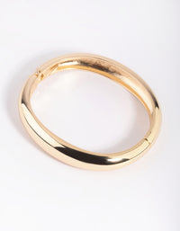 Gold Rounded Hinge Cuff Bracelet - link has visual effect only