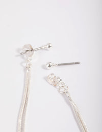 Rhodium Ball Strand Drop Earrings - link has visual effect only