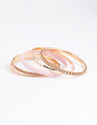 Blush Pearlised Diamante Bangle 5-Pack - link has visual effect only