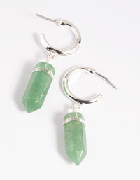 Green Fluorite Shard Hoop Earrings - link has visual effect only