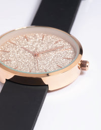 Rose Gold Sparkle Silicon Strap Watch - link has visual effect only