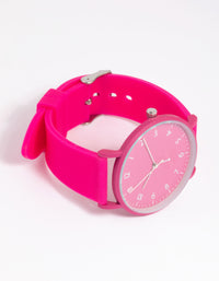 Pink Bright Silicon Strap Watch - link has visual effect only