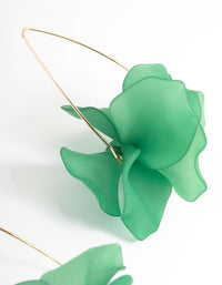 Green Frosted Flower Drop Earrings - link has visual effect only