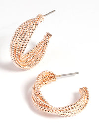 Rose Gold Criss Cross Hoop Earrings - link has visual effect only