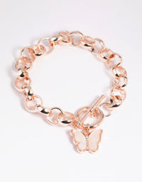 Rose Gold Butterfly Fob Bracelet - link has visual effect only