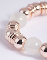 White Cats Eye Bead Bracelet - link has visual effect only