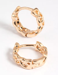 Gold Wave Huggie Hoop Earrings - link has visual effect only