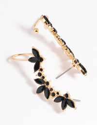 Black Diamante Leaf Ear Cuff - link has visual effect only