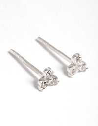 Sterling Silver Cubic Zirconia Stud Earrings - link has visual effect only