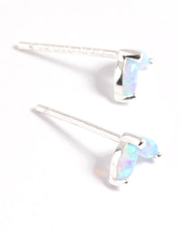 Sterling Silver Opal Dolphin Tail Stud Earrings - link has visual effect only