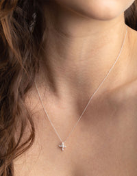 Sterling Silver Cubic Zirconia Marquise Cross Necklace - link has visual effect only