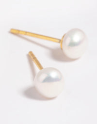 Gold Plated Sterling Silver Freshwater Pearl Stud Earrings - link has visual effect only