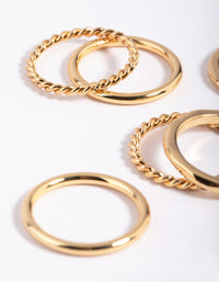 Gold Plated Band Ring Stack 6-Pack - link has visual effect only