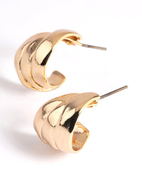 Gold Plated Etched Twisted Hoop Earrings - link has visual effect only