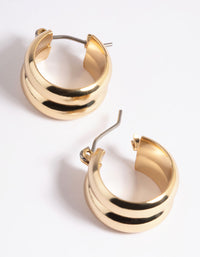 Gold Plated Brass Chubby Line Hoop Earrings - link has visual effect only