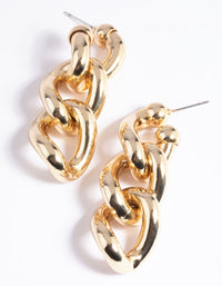 Gold Plated Brass Chunky Chain Drop Earrings - link has visual effect only