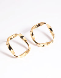 Gold Plated Flat Stud Earrings - link has visual effect only