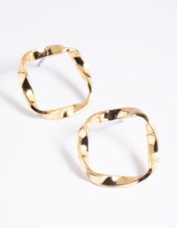 Gold Plated Flat Stud Earrings - link has visual effect only