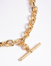 Gold Plated Fob Chain Necklace - link has visual effect only