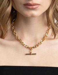 Gold Plated Fob Chain Necklace - link has visual effect only