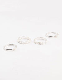 Silver Stone & Braid 5-Pack Rings - link has visual effect only