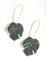 Green Leaf Cutout Drop Earrings - link has visual effect only