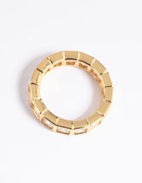 Gold Plated Cubic Zirconia Band Ring - link has visual effect only