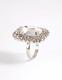 Silver Square Statement Stone Ring - link has visual effect only