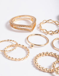 Gold Mixed Ball Ring Stack Pack - link has visual effect only