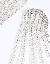 Silver Diamante Chain Drop Earrings - link has visual effect only