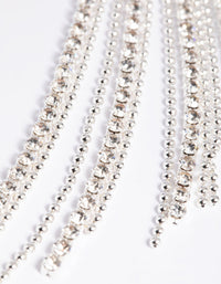 Silver Diamante Chain Drop Earrings - link has visual effect only