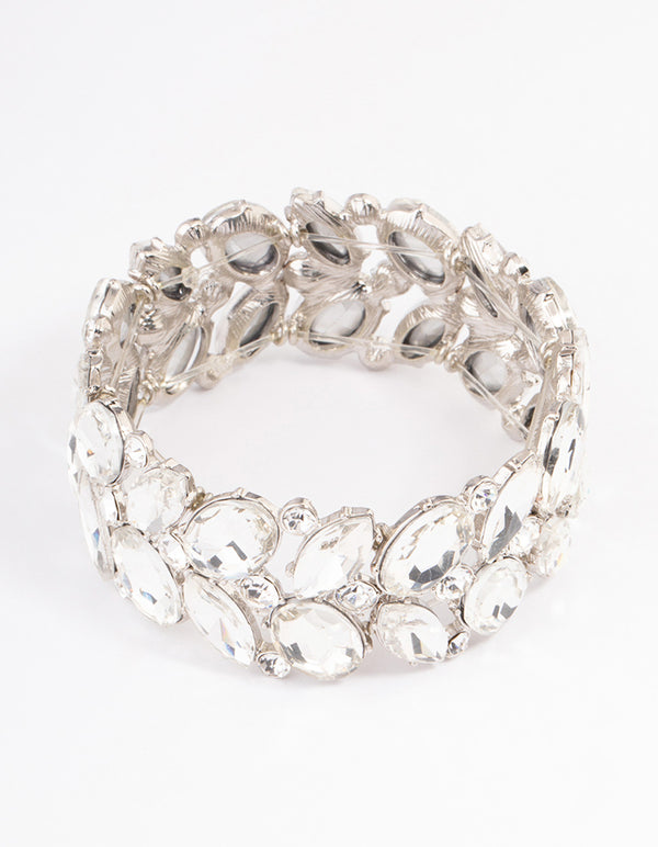 Silver Gem Stretch Bracelet