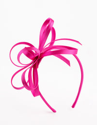 Pink Satin Fabric Looped Fascinator Aliceband - link has visual effect only