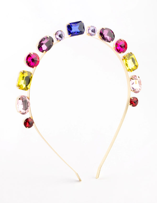 Embellished Multi Faceted Stone Headband