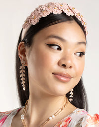 Fabric Floral Embellished Headband - link has visual effect only