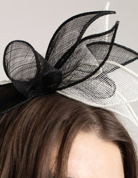 Black & White Petal Sinamay Fascinator - link has visual effect only